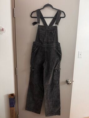 Dark Gray Women's Cord Overalls